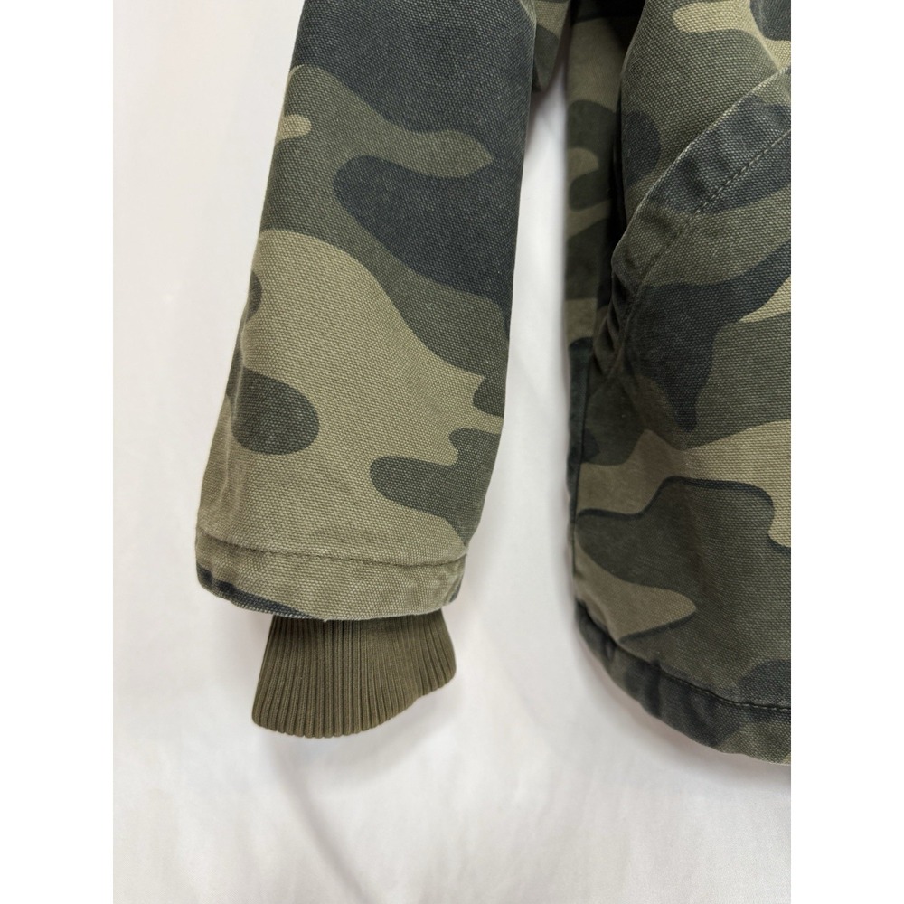 LEE Sherpa Lined Jacket Durable Heavy Cotton Camo Print Jacket Size Large - Picture 2 of 10